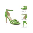 thumbnail image 3 of BLISSFUL STEP Ankle Strap Open Toe Stiletto High Heels Sandals for Women Light Green 9, 3 of 7