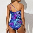 thumbnail image 5 of Hessimy Women Tankini Top Swim Tops Ruched One Shoulder Bathing Suit Swimsuit Tops Only No Bottom(Purple,S), 5 of 8