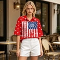 thumbnail image 4 of Sewkxo Polo à Manches Courtes pour Femmes, Col Oversize, T-Shirt à Enfiler Y2k, Décontracté, Ample, Mode Urbaine, Chandail de Rugby, Rouge m, 4 of 6