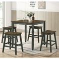 thumbnail image 4 of Furniture of America Popla Wood 5pc Counter Dining Set, Antique Gray, 4 of 6