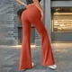 thumbnail image 2 of Pantalones rectos de yoga para mujer: tiro medio, pierna ancha, cintura elástica, bolsillos laterales profundos, lavado a mano, poliéster-spandex, tallas XS-XL, para el trabajo/el fin de semana., 2 of 5