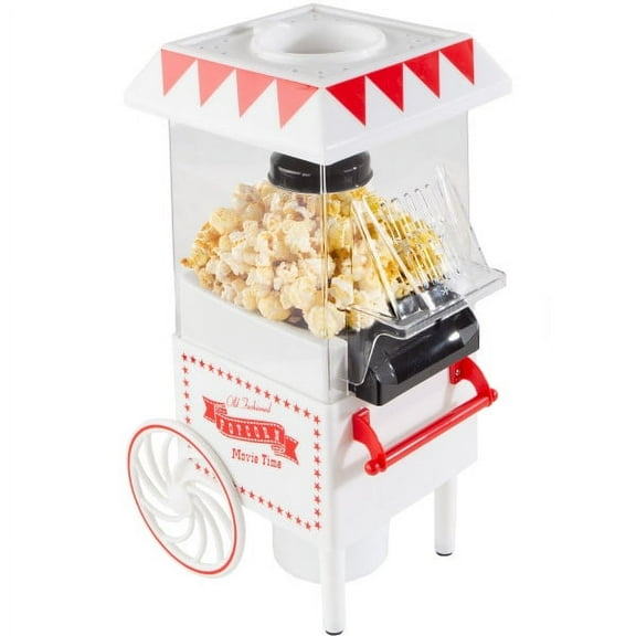 Air Popper Popcorn Maker – Vintage-Style Countertop Popper Machine with 6-Cup Capacity by Great Northern Popcorn Company (White)