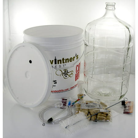 Vintner's Best Wine Making Equipment Kit w/glass (Best Masking Tape For Glass)