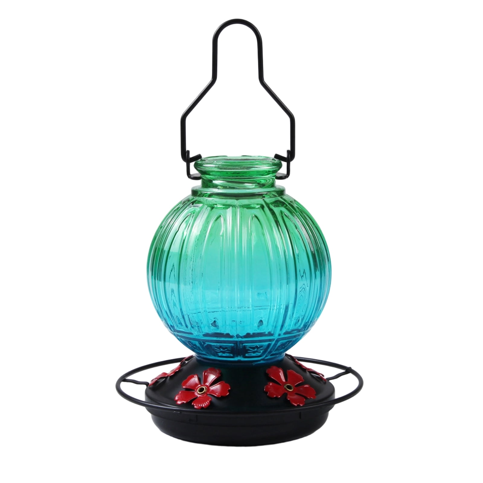Glass Hummingbird Feeder for Outdoors, Decorative Hanging Hummingbird Nectar Feeder, Leak Proof Durable Wild Bird Feeders, Hummingbird Gifts for Women & Mom, Garden Decor Window Feeder
