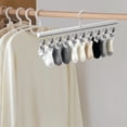 thumbnail image 5 of Space Saving Hanging Closet Organizer with 10 Metal Clips, Pants Hangers with Clothespins for Jeans Skirts Socks, Hat Scarf and Pant Hangers for Closet Storage,Light Blue, 5 of 8