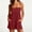 Wine, variant on FDGIU Women's 2026 Summer Spaghetti Strap Romper, Gathered Empire Waist Pocket Sleeveless Casual Short Jumpsuit for Tennis Golf Daily Streetwear
