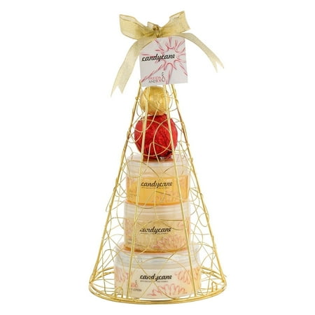 Freida and Joe Bath and Body Holiday Gift Set for Her Christmas Bath and Body Gift Set, Candy Cane Peppermint Fragrance - Perfect Gift Basket for Women