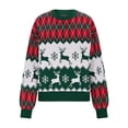 thumbnail image 4 of Women's Christmas Sweater Cable Knit Long Sleeve Crewneck Pullover Top Red XL, 4 of 6