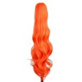 thumbnail image 1 of Yuehong Extensiones de cabello onduladas largas de 21 pulgadas con clip colorido, peluca de cola de caballo con garra rizada (naranja), 1 of 5
