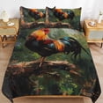 thumbnail image 6 of 3 Pcs Soft Bedding Set, Includes 1 Duvet Cover with Zipper And 2 Pillow,Shams Oil Rooster Queen(90"×90"), 6 of 8