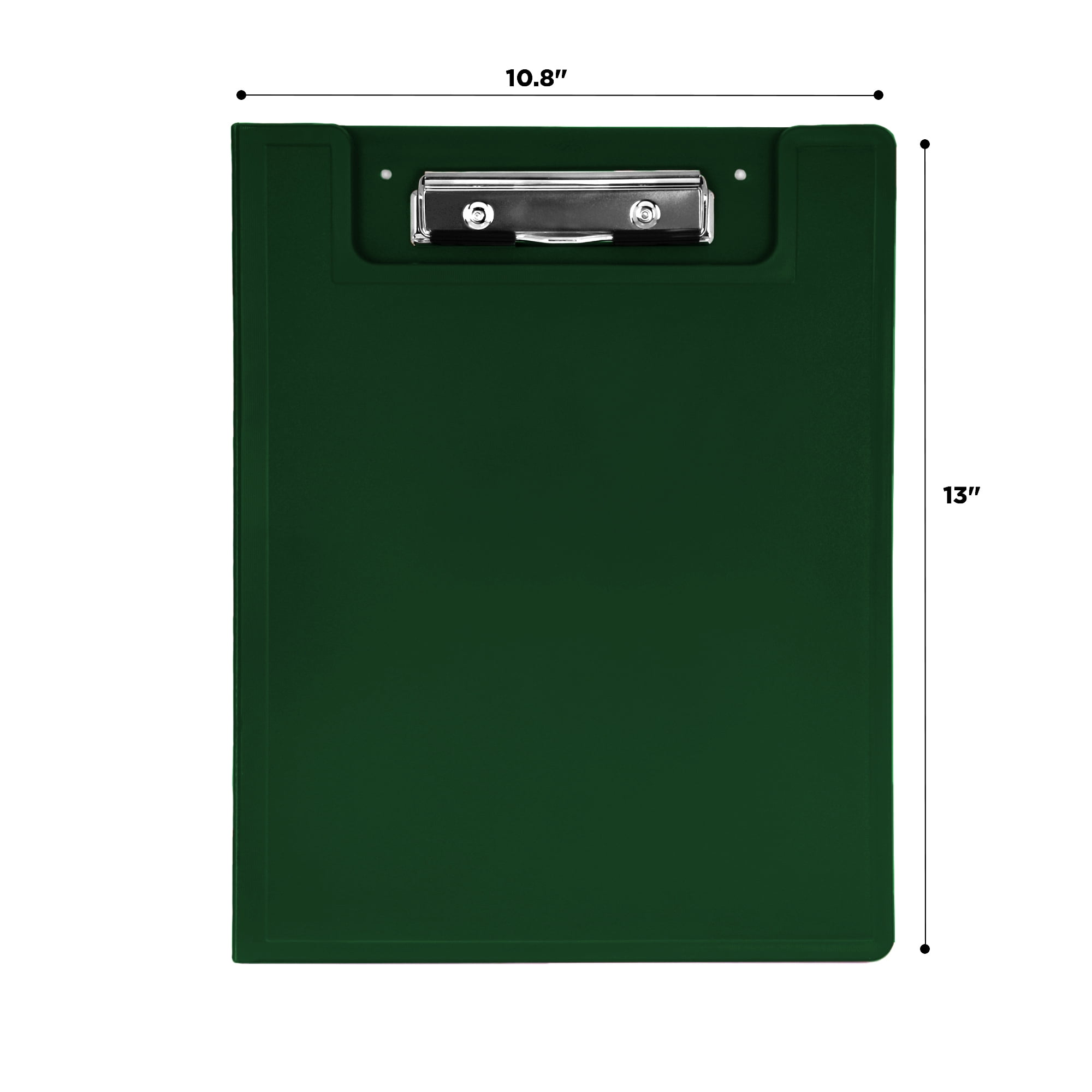 Carstens Heavy Duty Low-Profile Clipboard with Cover – Plastic, Hunter Green