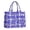 Blue and White Checkered Pattern, variant on Blue and Yellow Checkered Pattern Tote Bag, Work Tote with Interior Pockets & Top Handle, Large Capacity Gifts for Birthday Christmas Thanksgiving,15.7 X 5.1 X 13 Inches