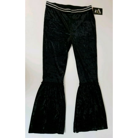 Art Class Girl's Pants Size 4/5 (XS) Black Velvet Glitter Waist Flare
