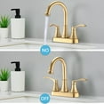 thumbnail image 4 of MAYEERTY 4"Centerset Bathroom Faucet with 360° Swivel Spout, Pop-Up Drain & Dual Handles, Brushed Gold, 4 of 6