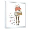 thumbnail image 3 of Designart 'My Cute Dog Cute Girl With Dog' Shabby Chic Framed Canvas Wall Art Print, 3 of 5