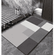 thumbnail image 2 of Xiao Hua Alfombra de baño, antideslizante, de felpa y pelo largo, lavable a máquina, ideal para suelo, bañera y ducha, ideal para decoración de baño, color gris y negro, 2,16 x 24 pulgadas, 2 of 5