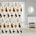 thumbnail image 2 of Manfei Cartoon Cute Ghost Halloween Shower Curtain 72Wx72L,Watercolor Thanksgiving Print Bathroom Curtain, 2 of 5