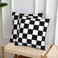 thumbnail image 5 of Black and White Checkerboard Throw Pillow Covers Plaid Soft Square Cushion Pillowcase Set of 2 for Sofa Couch Home Decor 18 X 18 in, 5 of 6