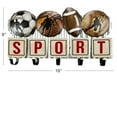thumbnail image 2 of Excello Global Products Metal Sports Coat Rack with 5 Hooks: Vintage Sports Decorative Wall Mounted Design for Towels, Bags, Hats, Keys, Coats and Jackets - EGP-HD-0113, 2 of 4