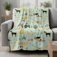 thumbnail image 2 of Cartoon Farmhouse Blanket Soft Cozy Warm Throw Blanket for Couch, Plush Fuzzy Flannel Fleece Blankets for Sofa, Cute Watercolor Cabin Animals Trees Green Bed Blankets Gifts for Men, 40"x50", 2 of 9