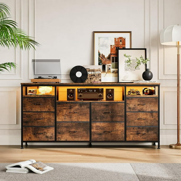70 inch black dresser Amazon.com: Huuger 70 Inch Dresser for Bedroom, TV Stand for 65, 75, 80 Inch TV, 13 Fabric Drawer Long Dresser, Large Entertainment Center for Bedroom, Wide Chest of Drawer with Storage, Charcoal