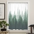 thumbnail image 4 of Green Ombre Semi Sheer Curtains Drapes for Living Room,Bedroom,French Doors Window 72 Inches Long,Primeval Forest Modern Abstract Art Aesthetics Rod Pocket Chiffon Curtain Drapery Voile Drape Panel, 4 of 6