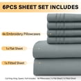 thumbnail image 4 of Lux Decor Collection Queen Sheets Set - 6 Piece Microfiber 16 Inch Deep Pocket Bed Sheets Set - Light Gray, 4 of 11