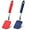 Red,Blue, variant on Lsupdaol Silicone Cookie Spatula Turner 2 Pack Mini Brownie Spatula Flexible Kitchen Small Silicone Turner for Nonstick Cookware Heat Resistant No Scratch Flipper for Egg Pancake(Black)