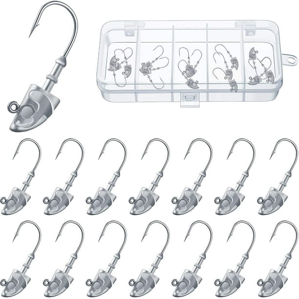 15 Pieces Swimbait Jig Head Lead Jig Head Bait Lead Weighted Hooks Spin  Fish Jig Heads for Saltwater and Freshwater 