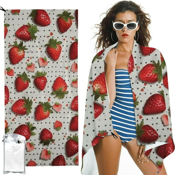 Shiartex Strawberry Gifts Dish Towels - Strawberry Towel, Strawberry Floral Kitchen Towel, Strawberry Towel, Strawberry Gifts Hand Tea Towel, Strawberry Bathroom Decor 27.5x55in