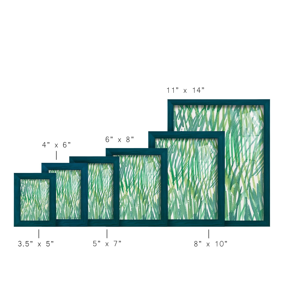 Just Grass I - Framed Print w/glass - Ocean Blue