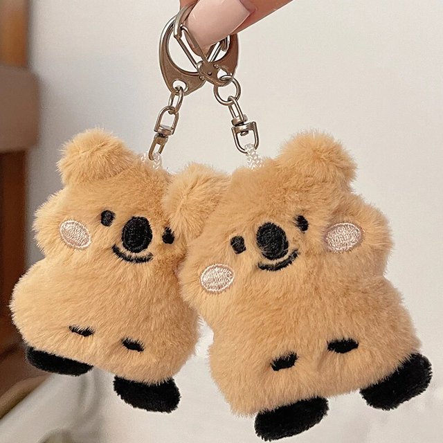 LLavero de Koala de peluche para niña, muñeco de peluche de imitación de piel de conejo, mochila esponjosa, colgante, 1/3 piezas