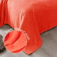 thumbnail image 5 of Exclusivo Mezcla King Size Flannel Fleece Velvet Plush Bed Blanket as Bedspread, Coverlet, Bed Cover (90"x104", Coral Orange), 5 of 10