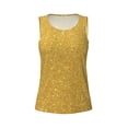 thumbnail image 4 of Xecao Gold Shiny print women's scoop neck, loose-fit workout tank tops for the gym., 4 of 9