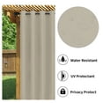 thumbnail image 2 of Easy-Going Outdoor Curtains for Patio Waterproof Cabana Grommet Curtain Panel, Beige, 100 x 95 inch, One Panel, 2 of 7