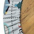 thumbnail image 5 of Ambesonne Christmas Emoji Fitted Round Tablecloth, Snowflake Snowman, 36"- 40" Diameter, Dark Teal and Sky Blue, 5 of 5
