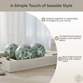 thumbnail image 4 of Zeckos Sea Blue Capiz Shell 4 inch Decorative Orbs Set of 3, Coastal Bowl Fillers, 4 of 9