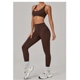 thumbnail image 3 of SKQIT Workout Sets for Women 2 Piece Twist Back Adjustable Straps Sports Bra High Waist Leggings Yoga Outfits Set, 3 of 7