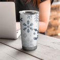thumbnail image 4 of 20oz Tumblers Blue Christmas Snowflake Pattern Stainless Steel Vacuum Insulated Double Wall Travel Tumbler Cups Mug with Lid and Straw,Cleaning Brush for Cold & Hot Drinks, 4 of 7