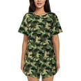 thumbnail image 1 of Fotbe Camouflage Dinosaur Conjunto de Pijama Estampado para Mujer, 2 Piezas, Ropa de Dormir con Camiseta de Manga Corta y Shorts Suaves-XX-Large, 1 of 6