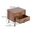 thumbnail image 4 of Benzara Contemporary 2 Drawers Wood Nightstand By Deoss, Brown, 4 of 5