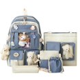 thumbnail image 1 of 4 Pcs Set School Bags For Teenager Girls Schoolbag Kawaii Backpack Student Large Capacity Backpack Women Travel Rucksack Mochila, 1 of 4
