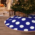 thumbnail image 5 of Daiia Navy And White Polka Dot Drawing Merry Christmas Tree Skirt , Xmas Large Lace-up Tree Skirt, Santa Snowflakes Rustic Home Decorations New Year Party Farmhouse Decor-30", 5 of 6