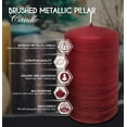thumbnail image 2 of Hyoola, 2.4 x 4 Unscented Rubin Red Brushed Metallic Rustic Pillar Candles, Paraffin Wax with Cotton Wicks, 6-Pack, 2 of 8