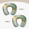 thumbnail image 5 of U-Shaped Pillow 11.8×9.8in With Pillow Core Comfortable Soft Invisible Zipper For Daily Travel Driving Office Light Green And White Gold Marble, 5 of 8