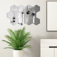 thumbnail image 4 of Etiquetas de la pared del espejo,12 Piezas Acrílico Espejo Hexagonal Pared Pegatina Espejo Decorativo Pared Pegatina Plata CACAGOO  Etiquetas de la pared del espejo, 4 of 5