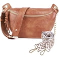 thumbnail image 2 of Sac Banane pour Femmes - Sacs à Bandoulière Mode avec 2 Sangles Réglables (Marron), 2 of 18