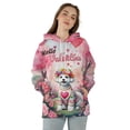 thumbnail image 4 of Hello Valentine’s Day Bichon Frise Flower Crown Romantic Pink Floral All Over Print 3D Hoodie Unisex Merch Hoodies Bichons Dog Lovers Gifts Idea - 00031, 4 of 6
