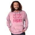 thumbnail image 5 of Breast Cancer Her Fight Pink Ribbon Hoodie Sweatshirt Women Brisco Brands 5X, 5 of 6