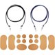 thumbnail image 1 of wonima11 14-Pack Nose & Body Sun Protection Patches + 2 Eyeglasses Strap Holder Chains, Multi-Shape UV Strips, Peel & Stick (02 Black+Blue), 1 of 1